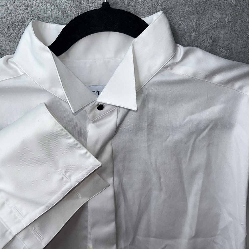 ETON Slim Fit White Tuxedo Dress Shirt Cutaway Spread Collar French Cuff 17 43